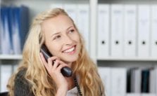 secretary at phone