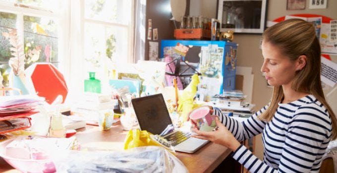 home office lady working
