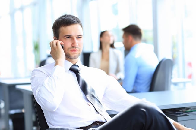 young man at cellphone