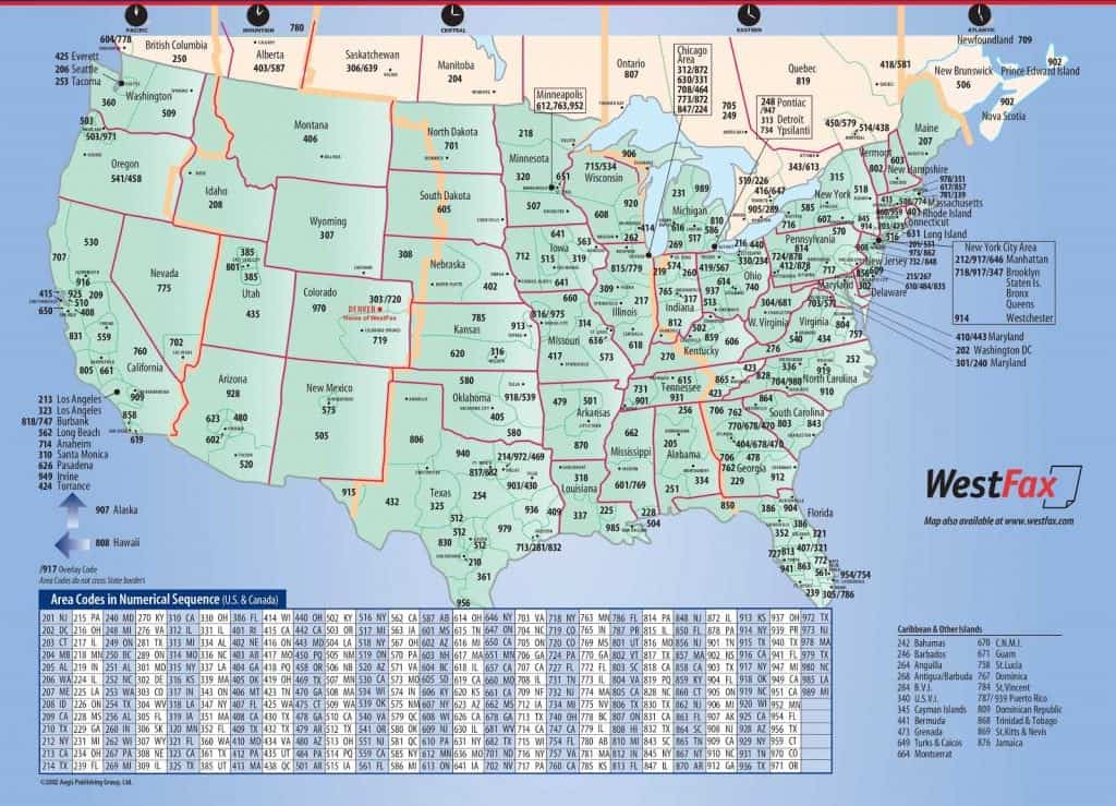 area code map