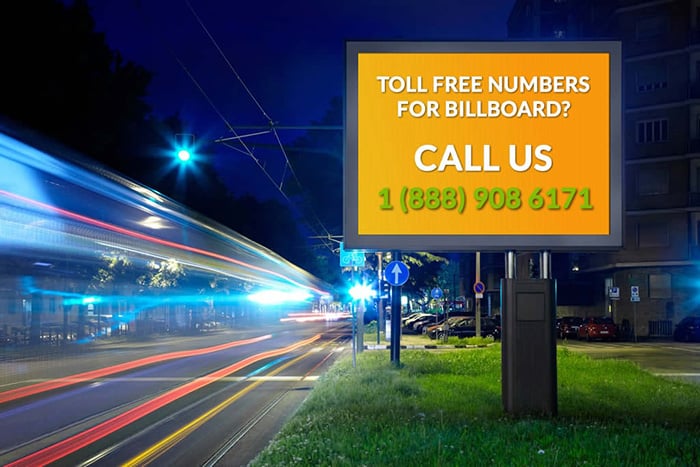Toll free numbers on billboards