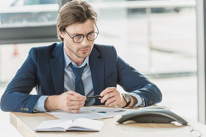 businessman office phone