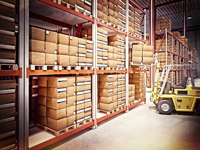 warehouse boxes fortlift