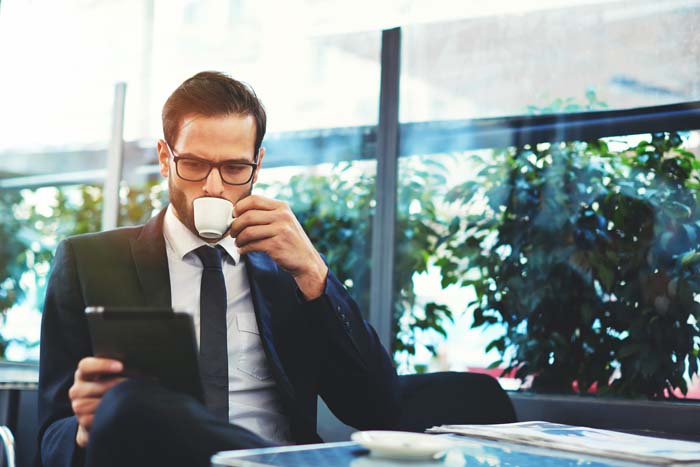 Good Habits for Entrepreneurs Man Drinking Coffee