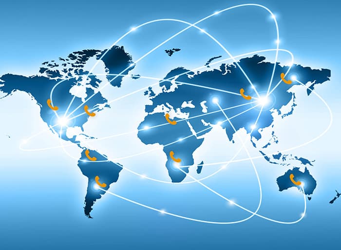 A diagram of a business call forwarding service.