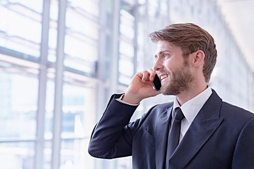 A man buying a virtual phone number.