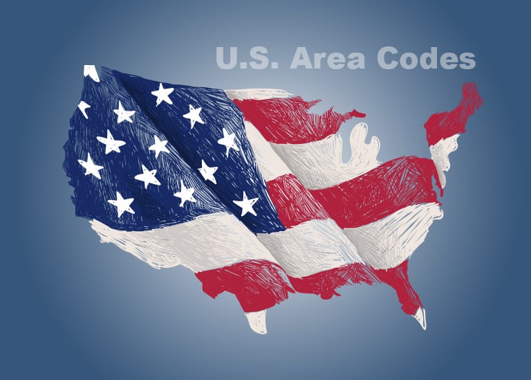 An image of area codes in the United States.