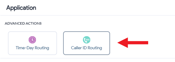 Screenshot showing caller ID routing in the control panel.