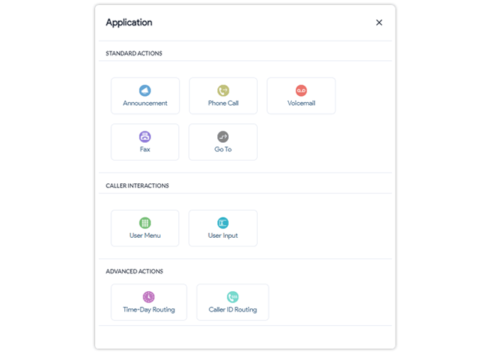 A screenshot of how to set up an auto attendant from our control panel.