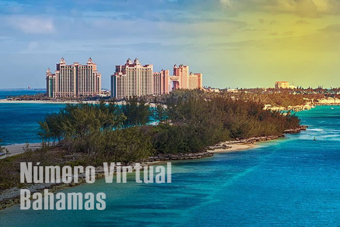 Una imagen de un número de teléfono virtual en Bahamas.