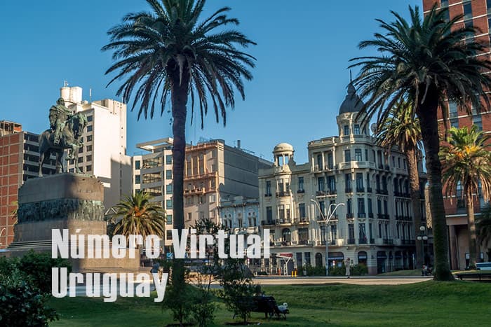 Una imagen de un número de teléfono virtual en Uruguay.