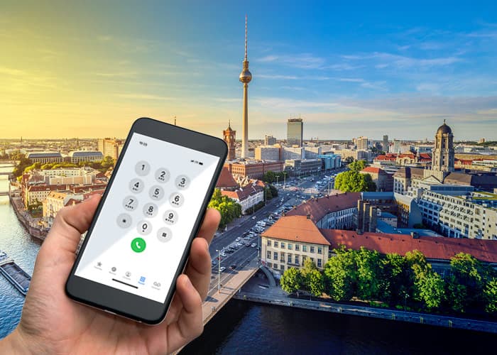 Image d'un numéro de téléphone virtuel en Allemagne.