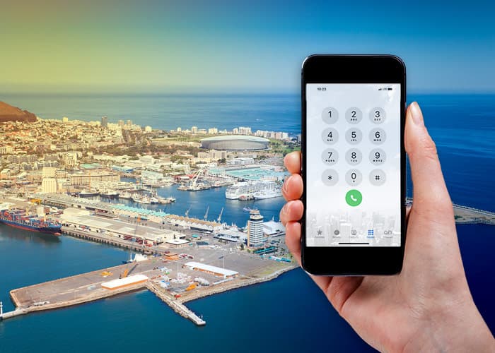Image d'un numéro de téléphone virtuel en République Sud-Africaine.