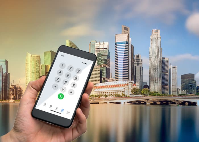 Un image d'un numero de telephone virtuel à Singapour.