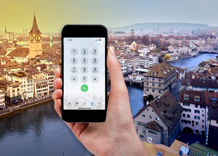Image d'un numéro de téléphone virtuel en Suisse.