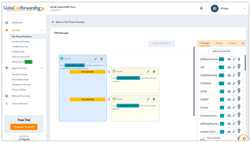 An image of VoIP phone extensions.