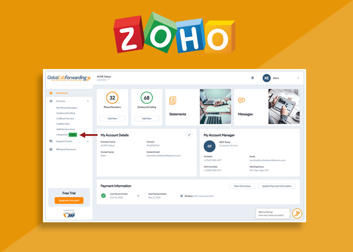 Setup guide for our Zoho phone system integration