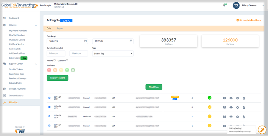 sentiment analysis screen