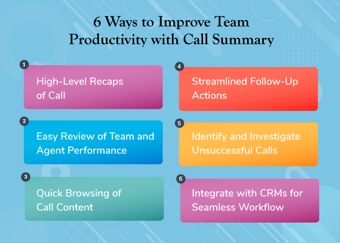 How to improve team productivity with call summaries